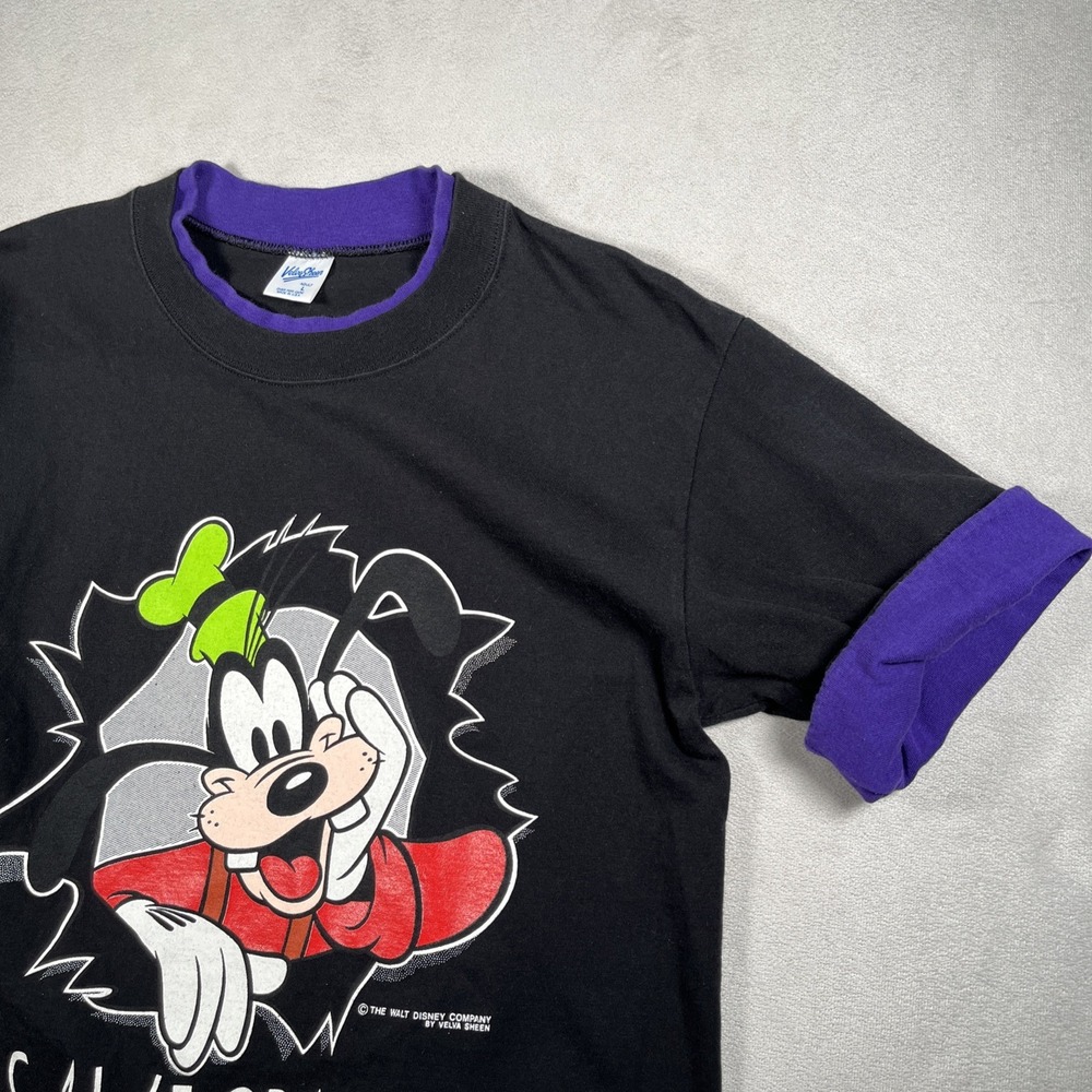 Vintage Goofy San Diego Velva Sheen Adult L Black/Purple 100% Cotton T-Shirt EUC - Picture 8 of 10